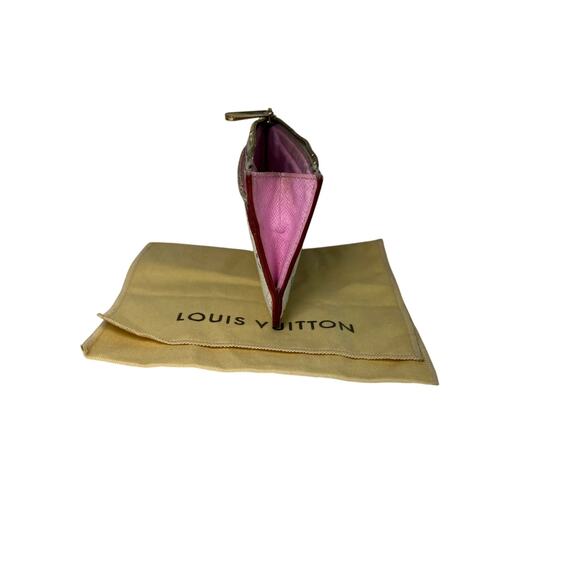 LOUIS VUITTON White Multicolor Murakami Key Coin Pouch Wallet - Picture 4 of 10